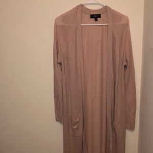Long rose gold pink cardigan